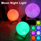 Lámpara Luna LED Recargable con Soporte Estrellado