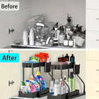 Organizador de 2 niveles extraíble para cocina y baño
